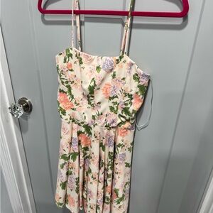 Zara Multicolor Floral Dress with Spaghetti Straps